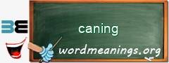 WordMeaning blackboard for caning